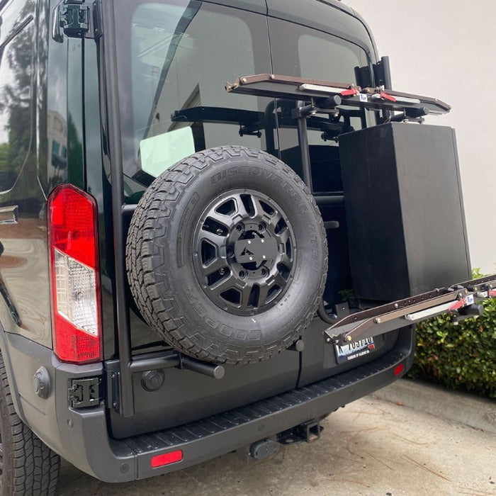 Driver Side Rear Door Box/Tire Rack – Transit 2015+