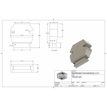 NW Conversions  24 Gallon Ford Transit Spare Tire Tank (TR-ST-24)