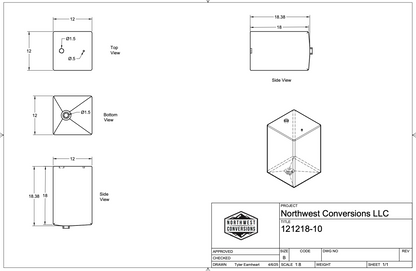 NW Conversions 10 Gallon Galley Water Tank (Fresh/Grey)